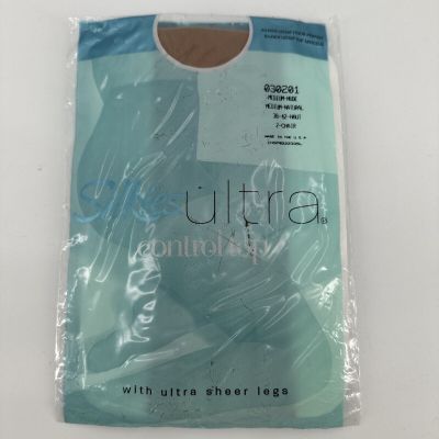 Silkies Ultra Control Top Pantyhose Sheer Legs 030201 Nude Color Size Medium